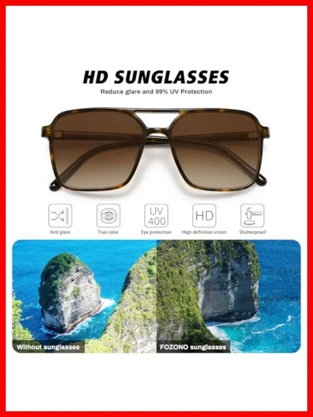 Square Aviator Sunglasses Women Men Retro Trendy UV Protection Shades